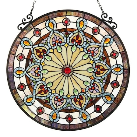 Chloe Lighting Chloe CH3P487AV24-GPN 23.5 in. Lighting Helena Tiffany Glass Victorian Window Panel - Black CH3P487AV24-GPN